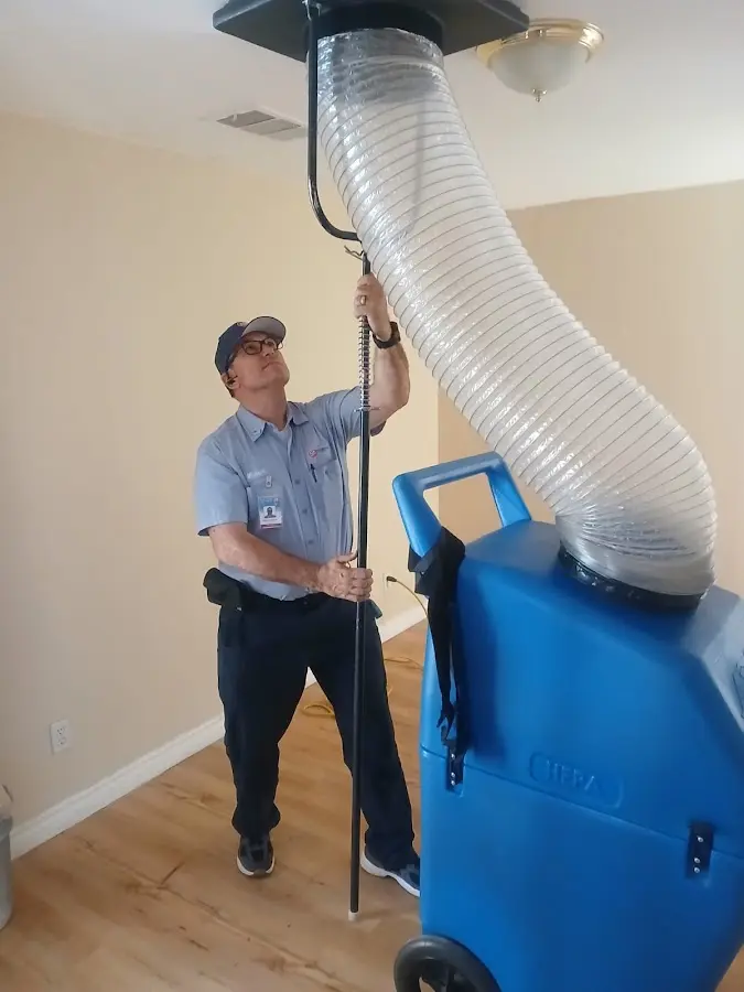 Mini Split Installation technician using HEPA equipment in Umatilla